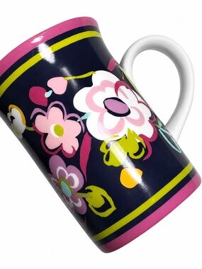 Vera Bradley Pink and White Ceramic Mug